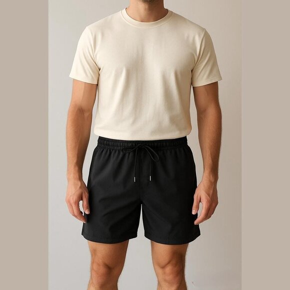 SHEIN Men's Size Medium Black Basics Drawstring Casual / Athletic Shorts NIB - Picture 1 of 5